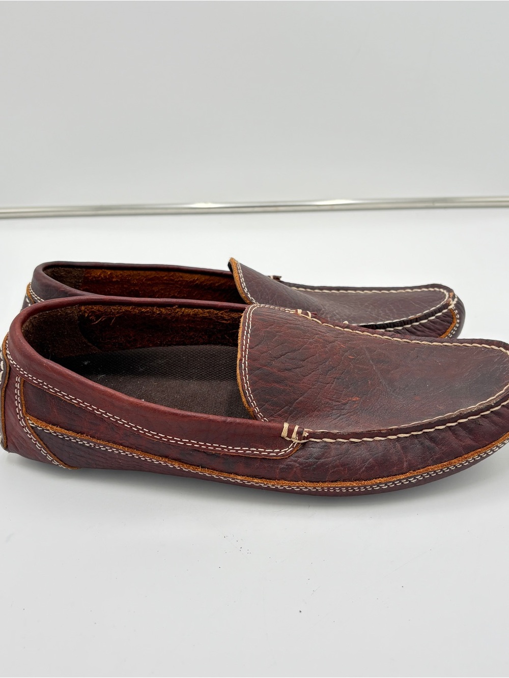 Duluth Trading Men’s Size 10 Driving Moccasins Brown Bison Leather Loafers